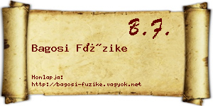 Bagosi Füzike névjegykártya